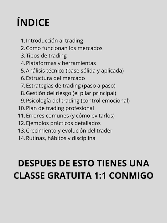 CURSO COMPLETO DE TRADING  (Nivel Inicial - Intermedio) ESPAÑOL